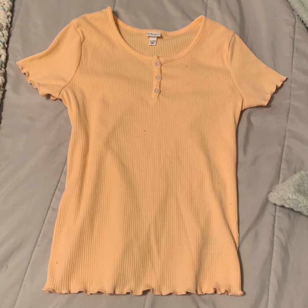 Coral pink shirt button front